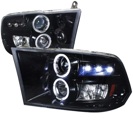 Spec-D Tuning 09-12 Dodge Ram Halo LED Projector Headlight 2LHP-RAM09G-TM